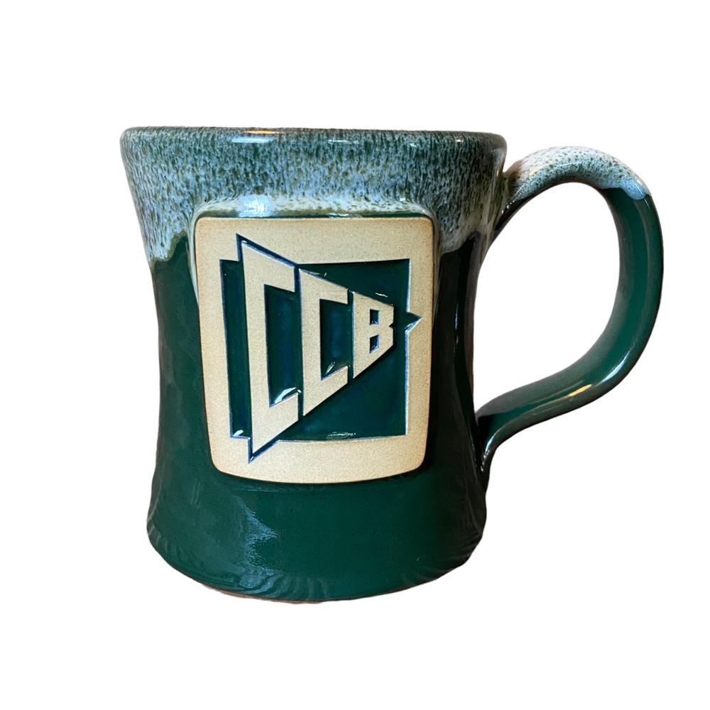 3/$20 DENEEN POTTERY CCB Monogram Coffee Tea Mug Green